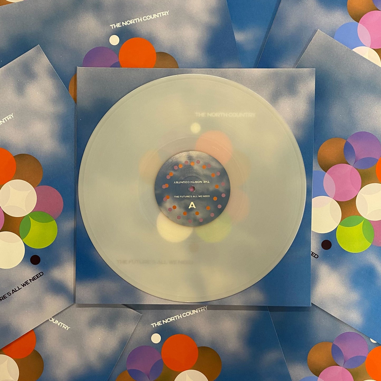 Frosted glass 12" vinyl record made by Hellbender Vinyl