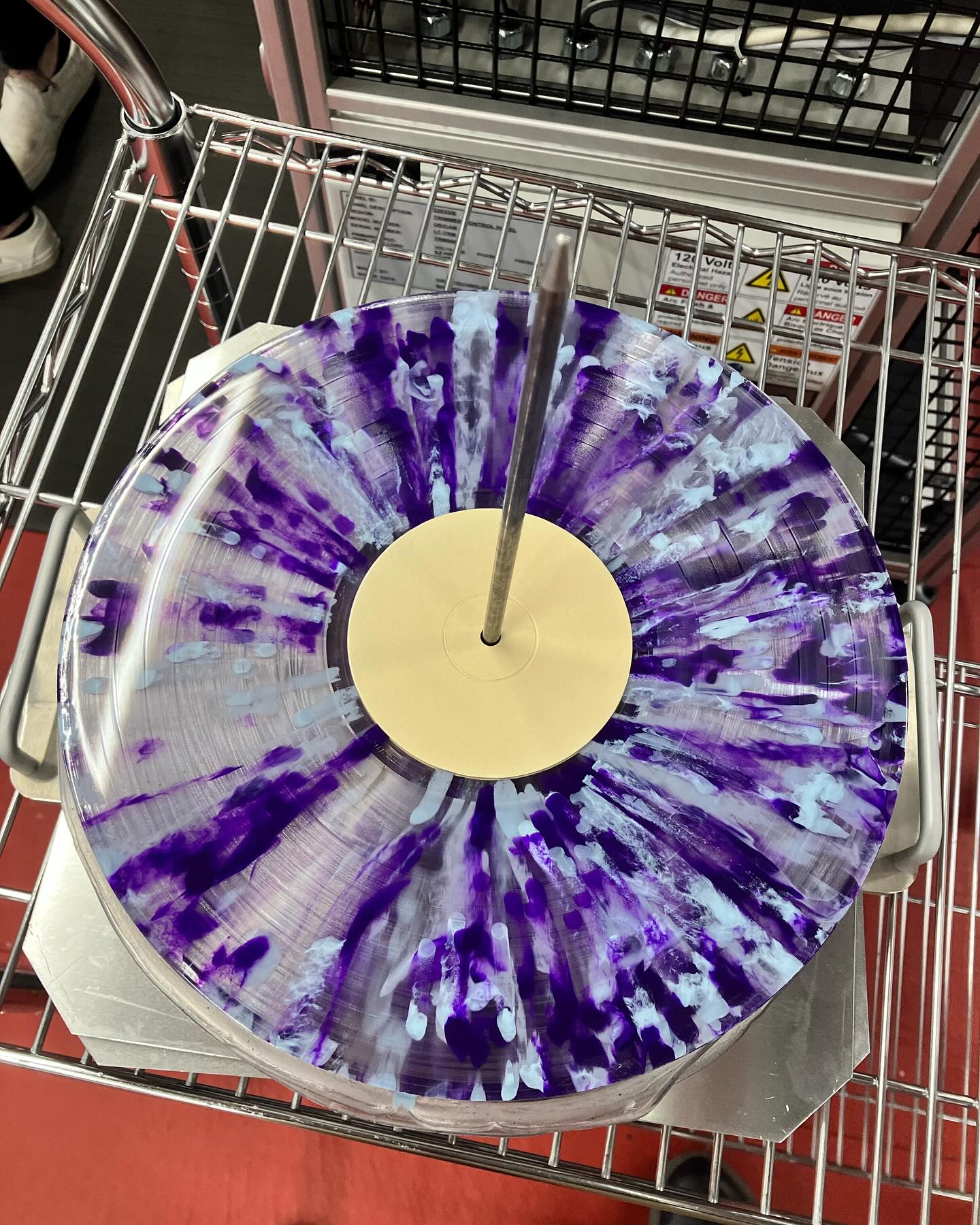 Custom vinyl record with a splatter design